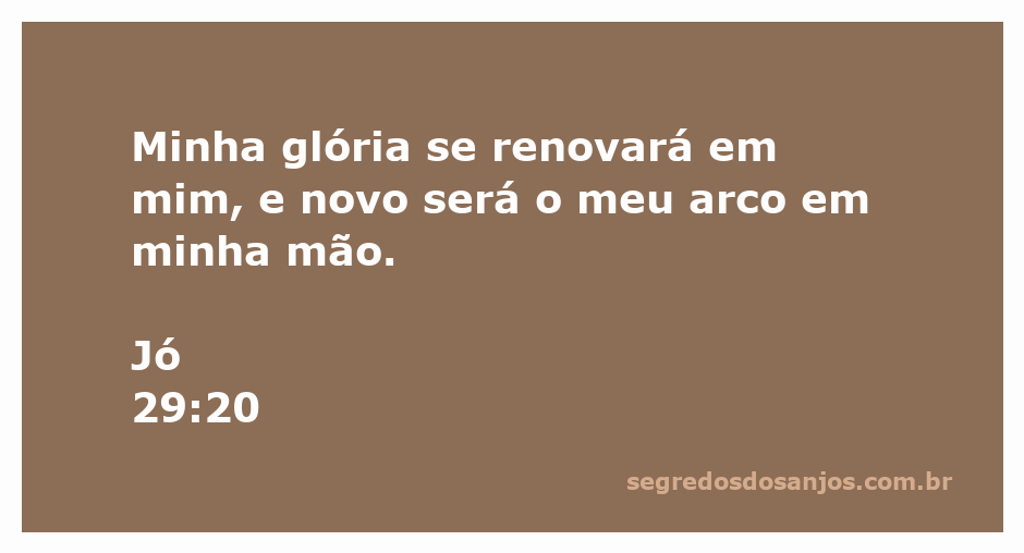 Uma representação simbólica de Jó 29:20, mostrando um homem segurando um arco renovado, simbolizando glória e renovação.
