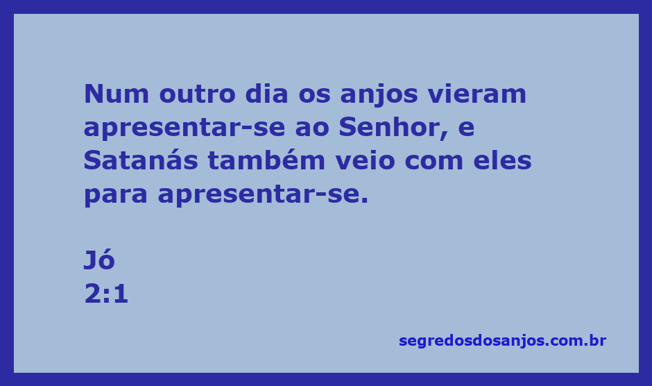 Anjos se apresentando ao Senhor com Satanás entre eles, representando o cenário do versículo Jó 2:1.