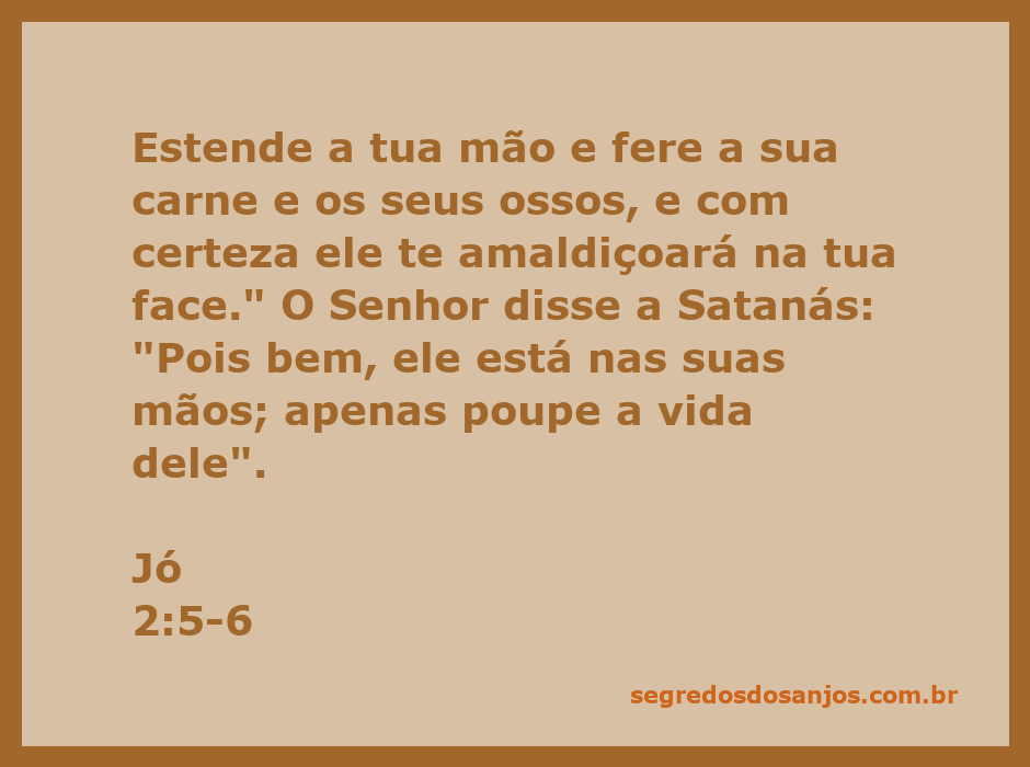 Representação da passagem bíblica Jó 2:5-6, onde Deus permite que Satanás teste Jó, mas sem tirar sua vida.