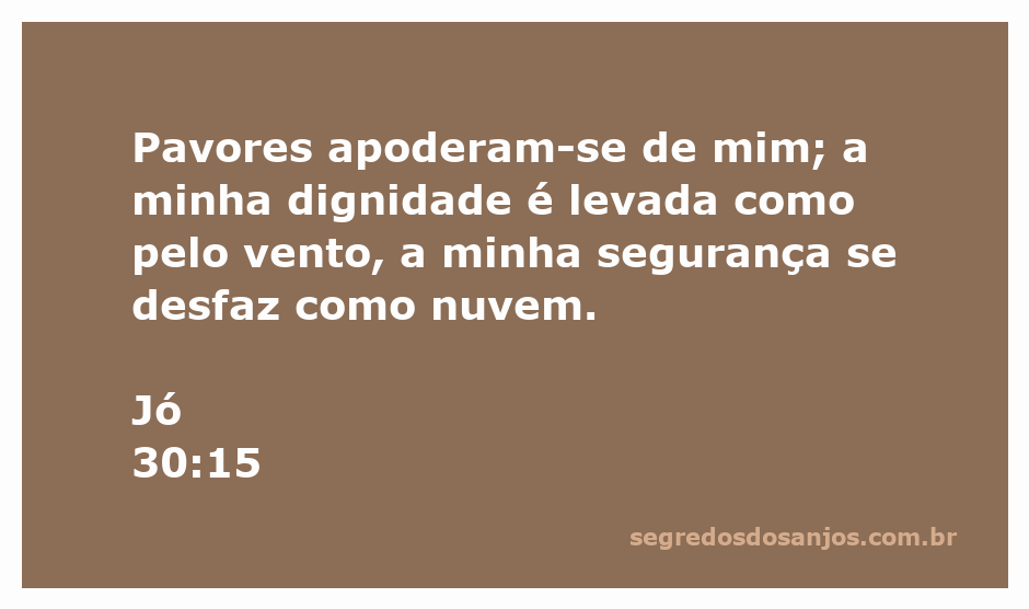 Ilustração que representa a passagem de Jó 30:15, simbolizando a perda de dignidade e segurança em tempos de angústia.