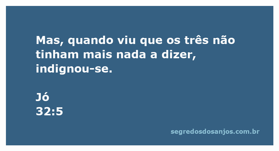 Ilustração da indignação de Jó ao ver que os três amigos não tinham mais nada a dizer.