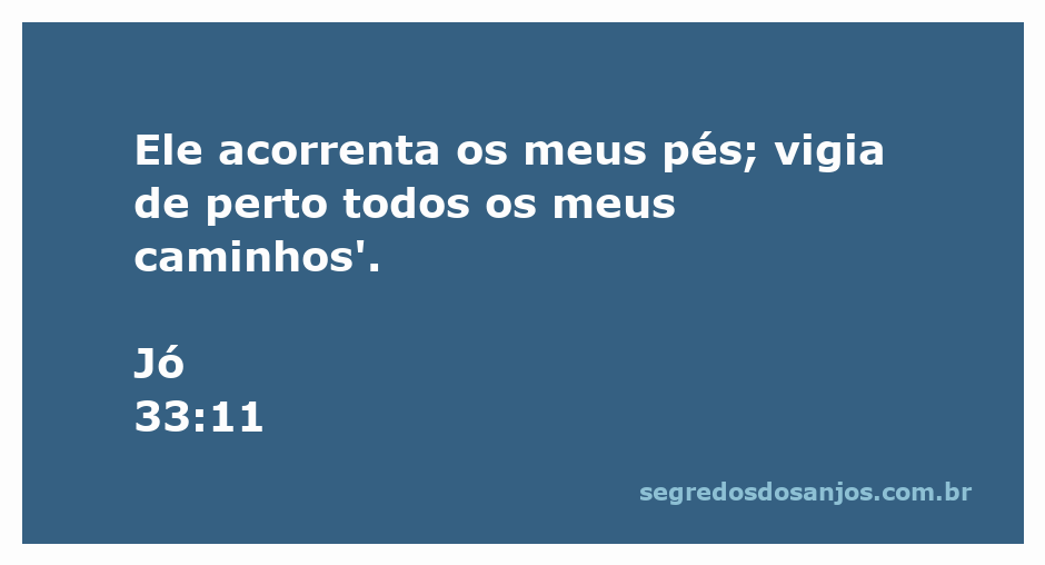 Imagem representativa do versículo Jó 33:11, simbolizando a vigilância divina sobre os caminhos do homem.