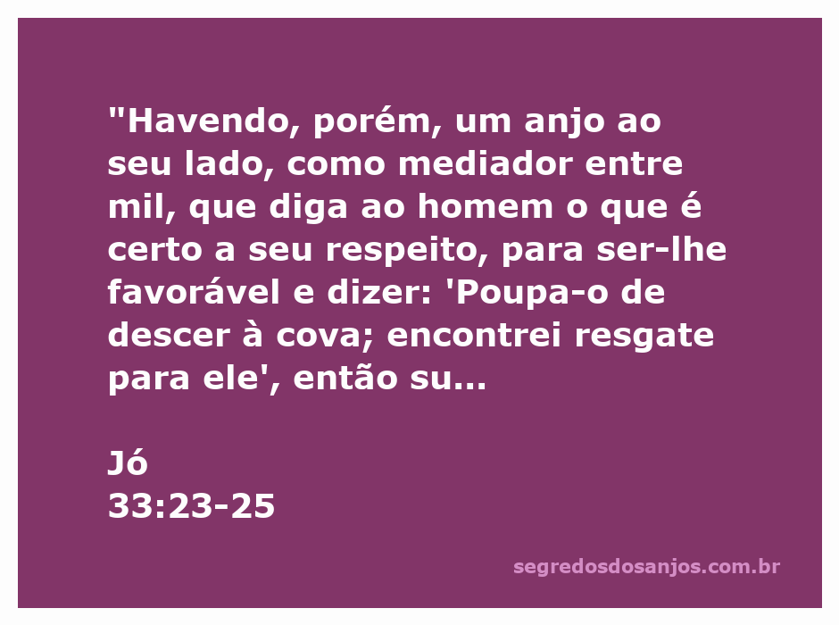 Ilustração de um anjo como mediador, representando a esperança de renovação e resgate, conforme Jó 33:23-25.