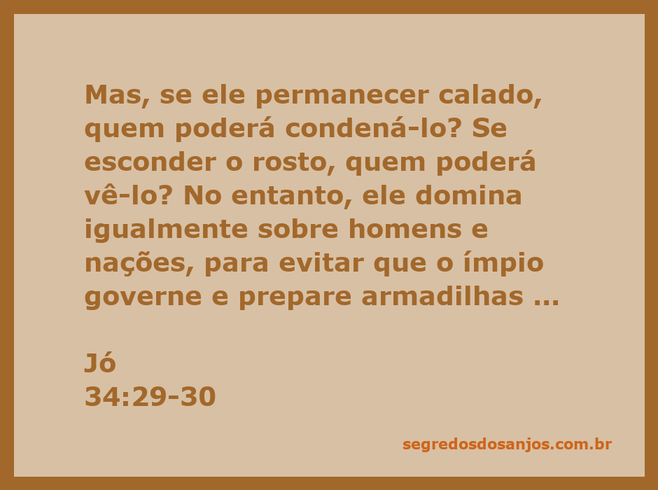 A imagem ilustra a reflexão sobre o silêncio de Deus e sua soberania nas nações, conforme Jó 34:29-30.