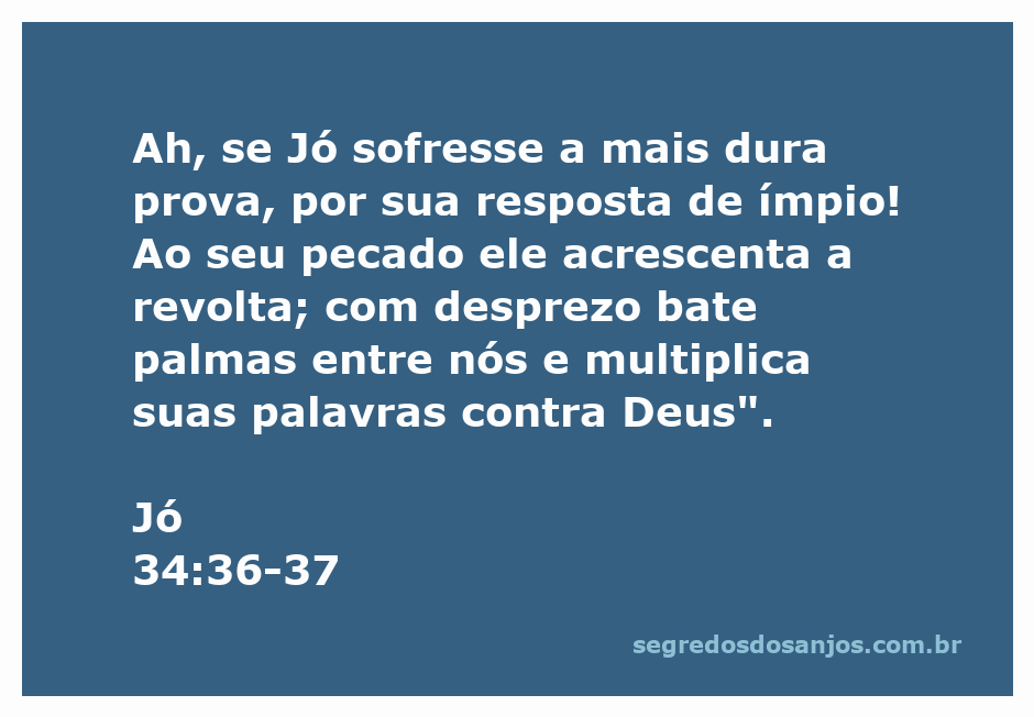 Imagem representativa do versículo Jó 34:36-37, mostrando a luta interna de Jó e a sua relação com Deus em meio ao sofrimento.