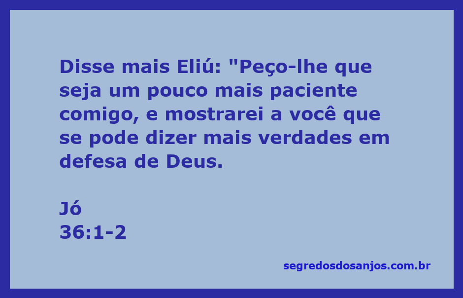 Eliú conversando sobre a defesa de Deus em Jó 36:1-2