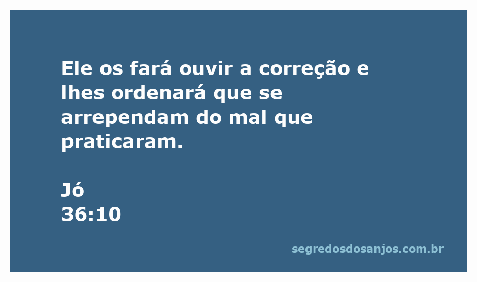 Imagem representativa de Jó 36:10, simbolizando a correção e o arrependimento.