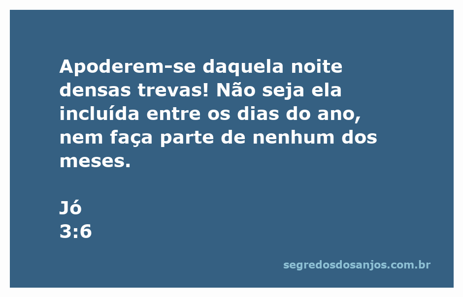 Imagem sombria representando a passagem de Jó 3:6, com trevas densas simbolizando a noite mencionada.