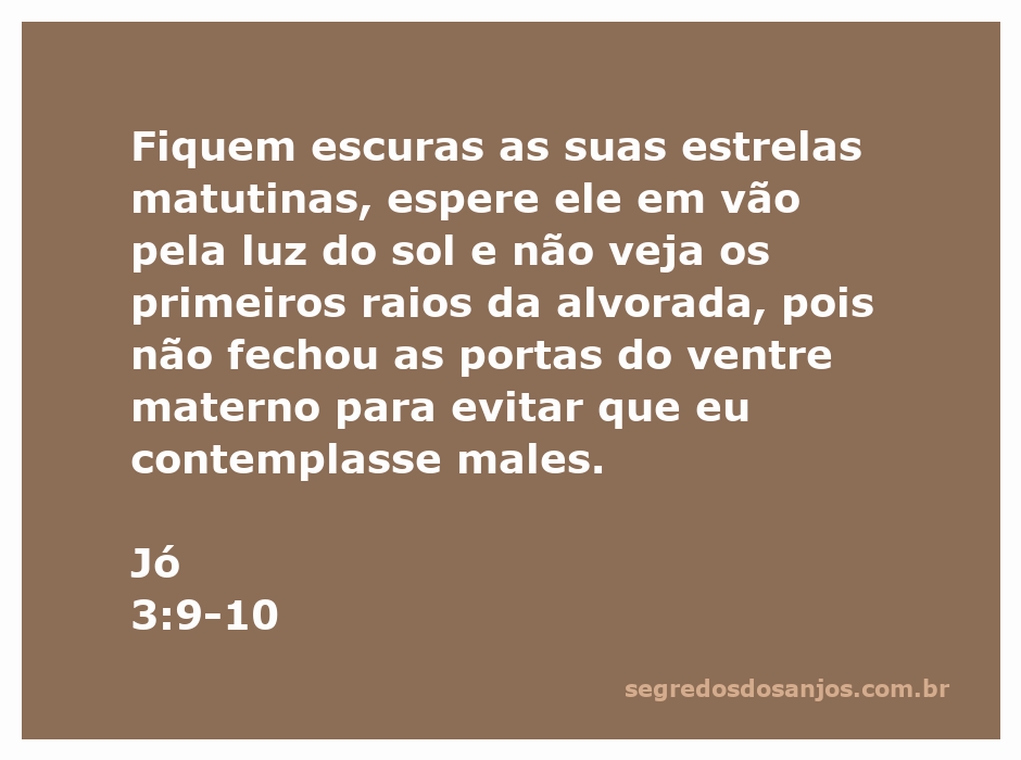 Imagem ilustrativa representando o versículo de Jó 3:9-10, mostrando um céu escuro com estrelas e a ausência do sol nascente.
