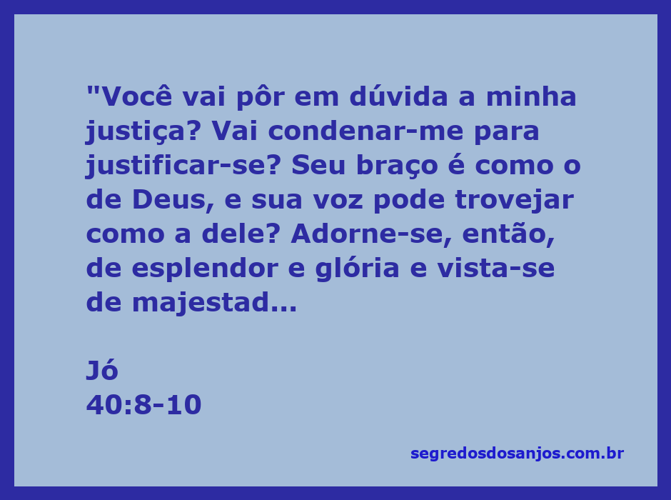 Representação artística de Deus questionando Jó sobre a justiça e majestade divina.