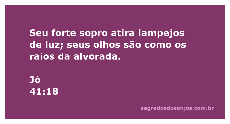 Ilustração do versículo Jó 41:18, mostrando um grande animal marinho emitindo luz e raios de alvorada.