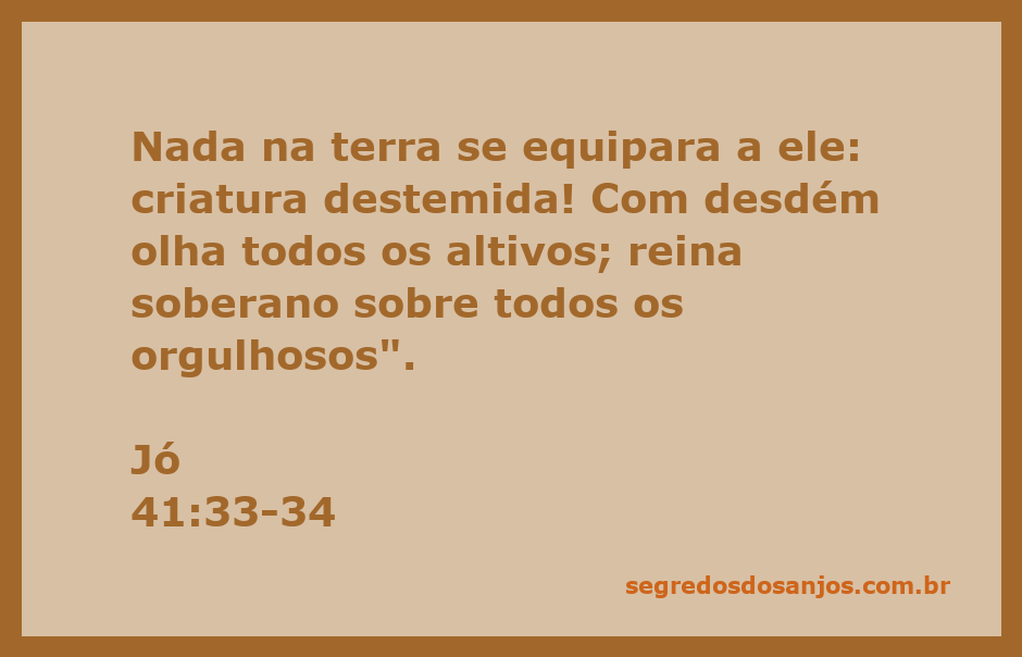 Ilustração de Jó 41:33-34, destacando a soberania e destemor de uma criatura majestosa