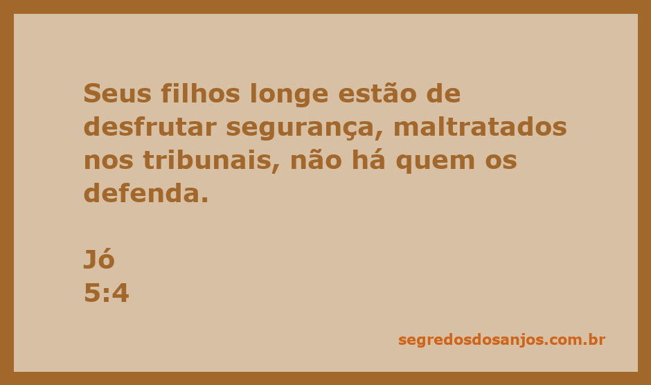 Imagem que ilustra a passagem de Jó 5:4, mostrando crianças e a injustiça nos tribunais.