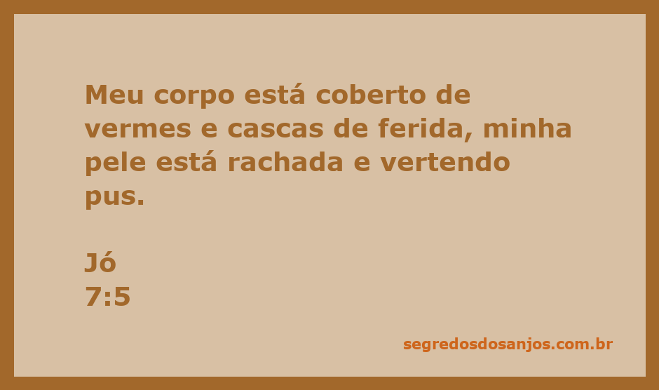 Ilustração de Jó refletindo sobre seu sofrimento, com ênfase em seu corpo coberto de vermes e feridas.