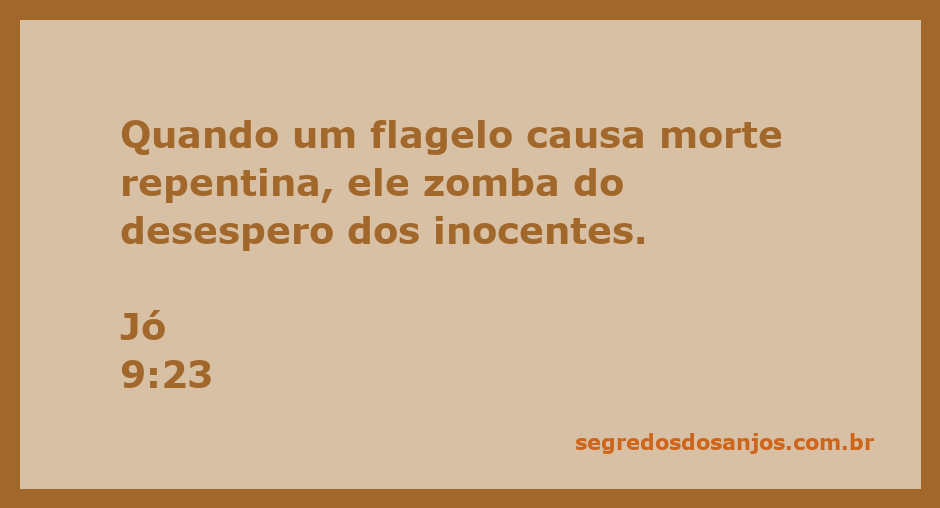 Ilustração representando Jó 9:23, refletindo sobre a morte repentina e o desespero dos inocentes.