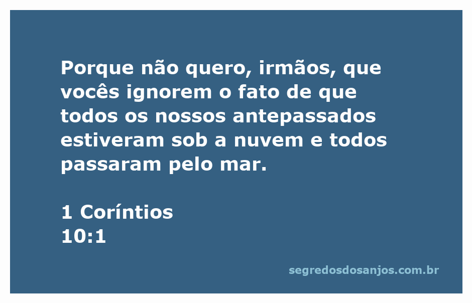 Ilustração de 1 Coríntios 10:1 mostrando a nuvem e o mar, simbolizando a jornada dos antepassados.