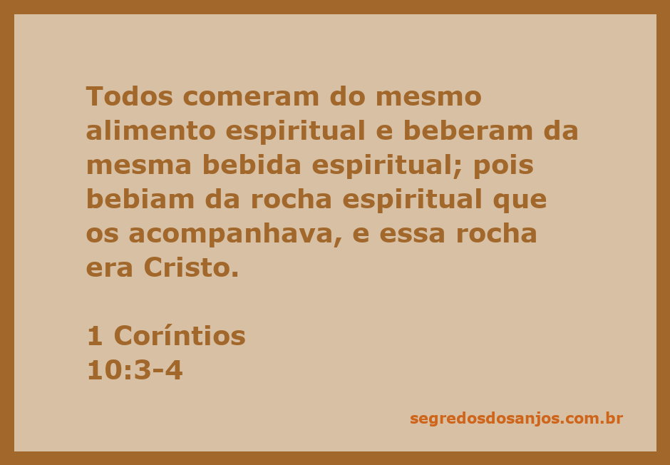 Uma representação da rocha espiritual e do alimento espiritual mencionado em 1 Coríntios 10:3-4, simbolizando a unidade dos crentes em Cristo.