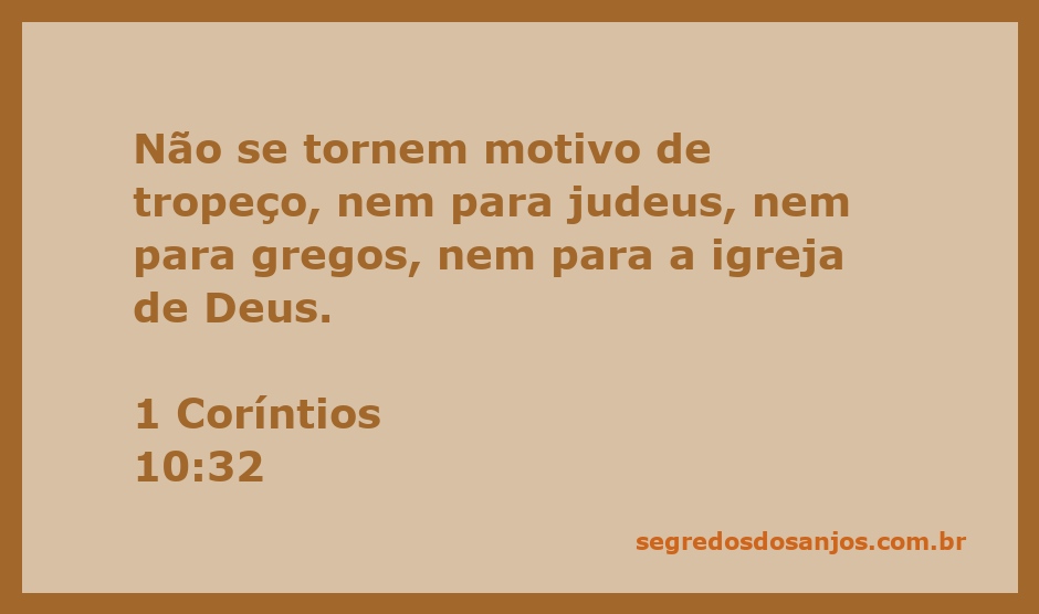 Imagem representando 1 Coríntios 10:32, enfatizando a importância de não ser um obstáculo para outros.