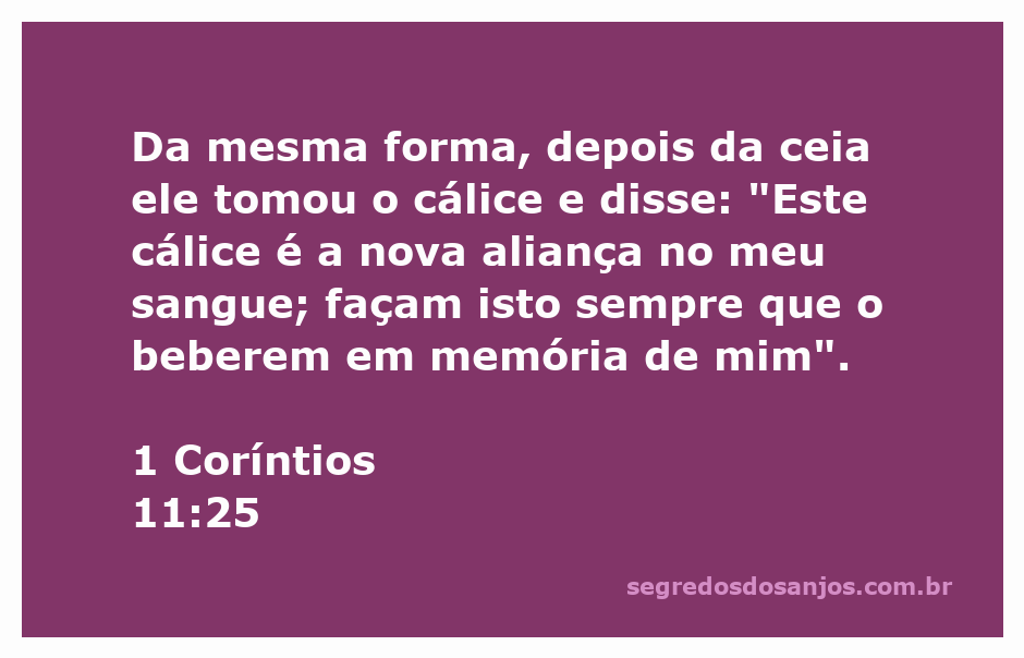 Imagem do cálice representando a nova aliança no sangue de Cristo, simbolizando a ceia do Senhor.