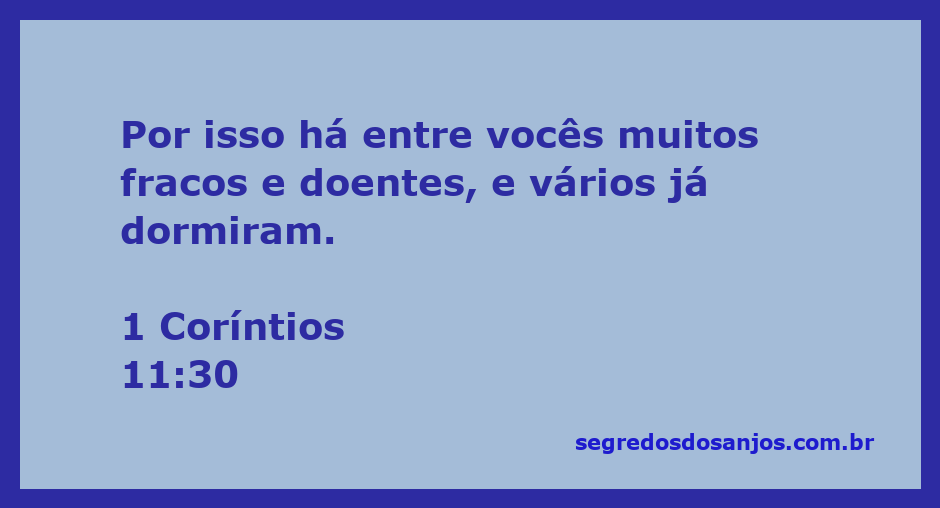 Versículo de 1 Coríntios 11:30 sobre fraqueza e doença entre os fiéis
