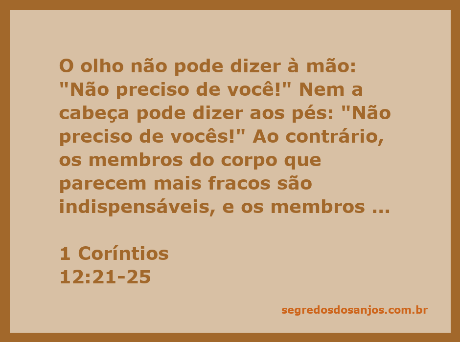 Representação do corpo humano como uma unidade interdependente, ilustrando a importância de cada membro.