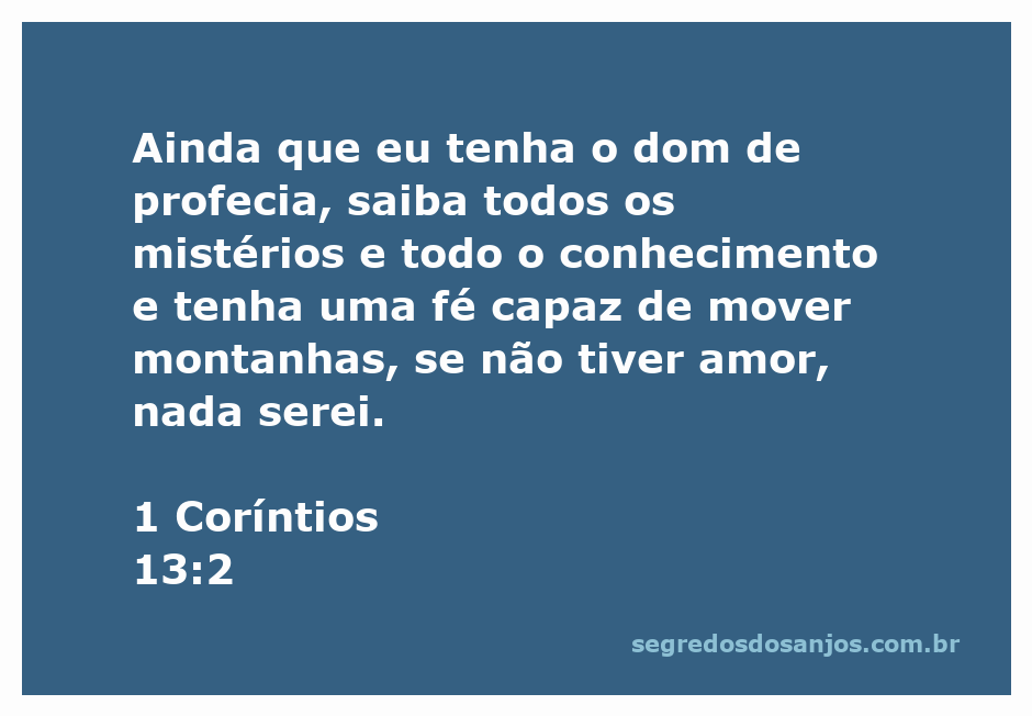 Imagem ilustrativa do versículo 1 Coríntios 13:2, destacando a importância do amor.