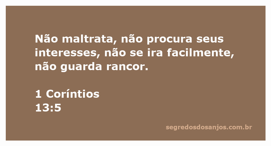Versículo de 1 Coríntios 13:5 que fala sobre amor e perdão.