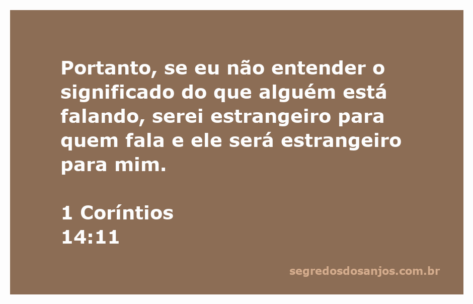 Imagem que ilustra o versículo de 1 Coríntios 14:11 sobre a importância da compreensão na comunicação.