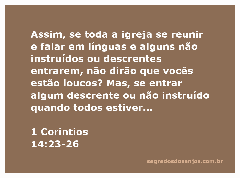 Imagem representativa da reunião da igreja, onde fiéis falam em línguas e profetizam, enfatizando a presença de Deus entre eles.