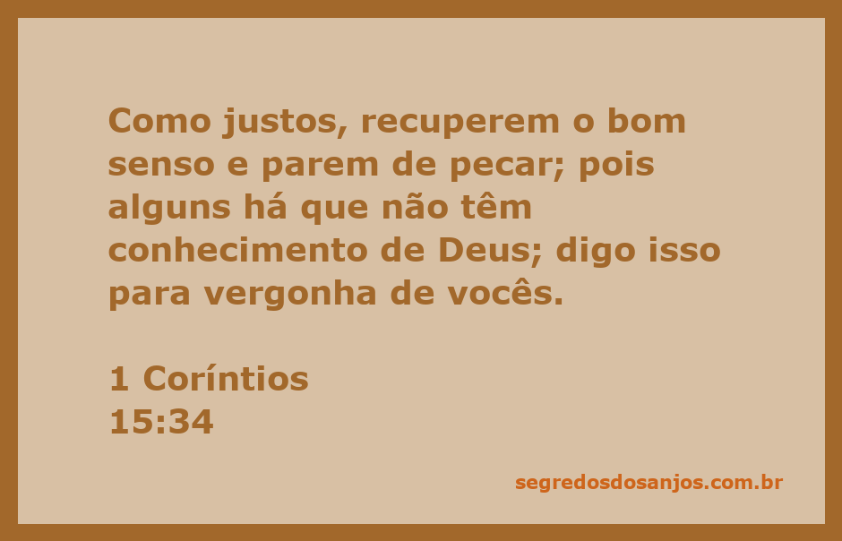 Ilustração do versículo 1 Coríntios 15:34, enfatizando a importância do bom senso e da consciência espiritual.