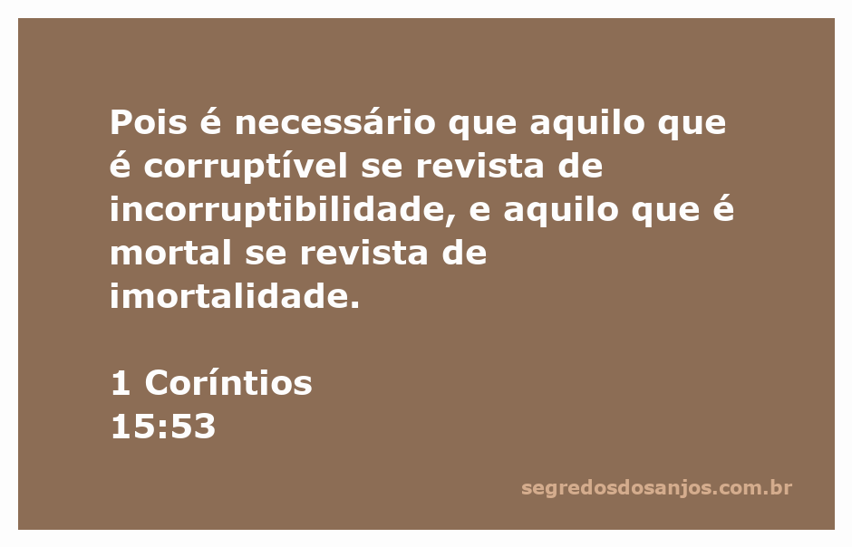 Imagem representando a transformação da corrupção em incorruptibilidade, com elementos simbólicos de vida eterna.