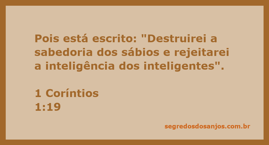 Imagem que ilustra 1 Coríntios 1:19, destacando a sabedoria de Deus sobre a sabedoria humana.