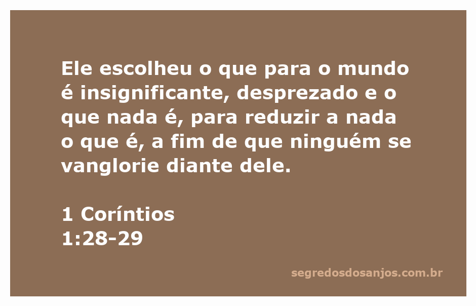 Imagem representando a escolha divina do que é insignificante e desprezado, ilustrando 1 Coríntios 1:28-29.