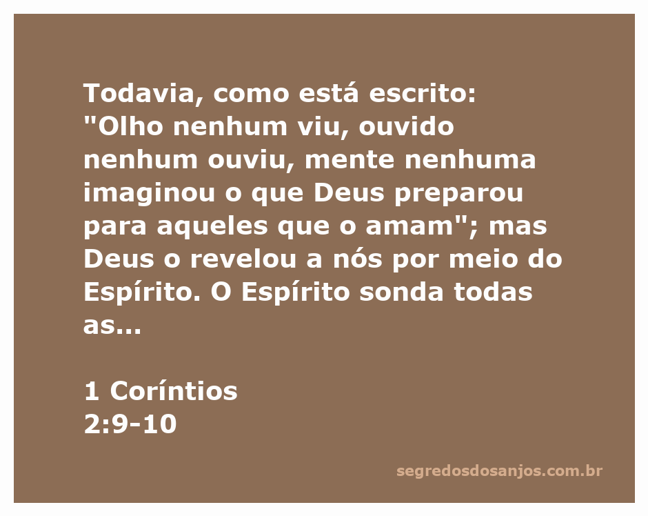 Ilustração representando 1 Coríntios 2:9-10, destacando a revelação divina através do Espírito Santo.