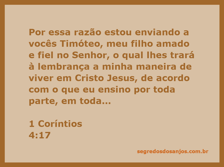 Timóteo, filho amado de Paulo, trazendo ensinamentos sobre a vida em Cristo