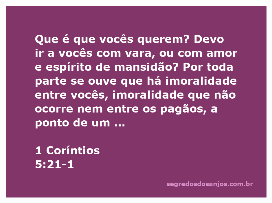 Imagem ilustrativa de 1 Coríntios 5:21-1, refletindo sobre a imoralidade e a necessidade de correção amorosa na comunidade cristã.