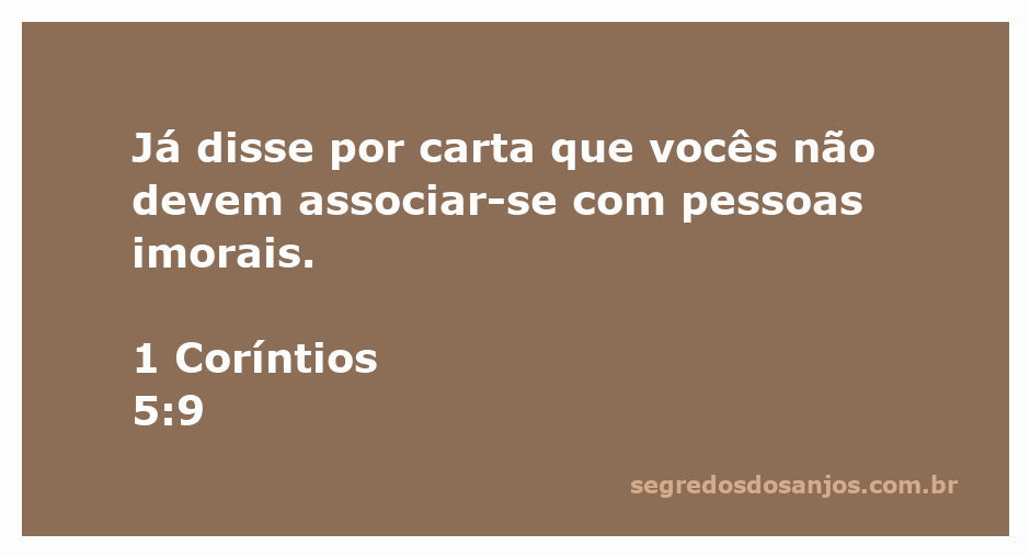 Imagem representativa da instrução de Paulo sobre a moralidade e a convivência, baseada em 1 Coríntios 5:9.