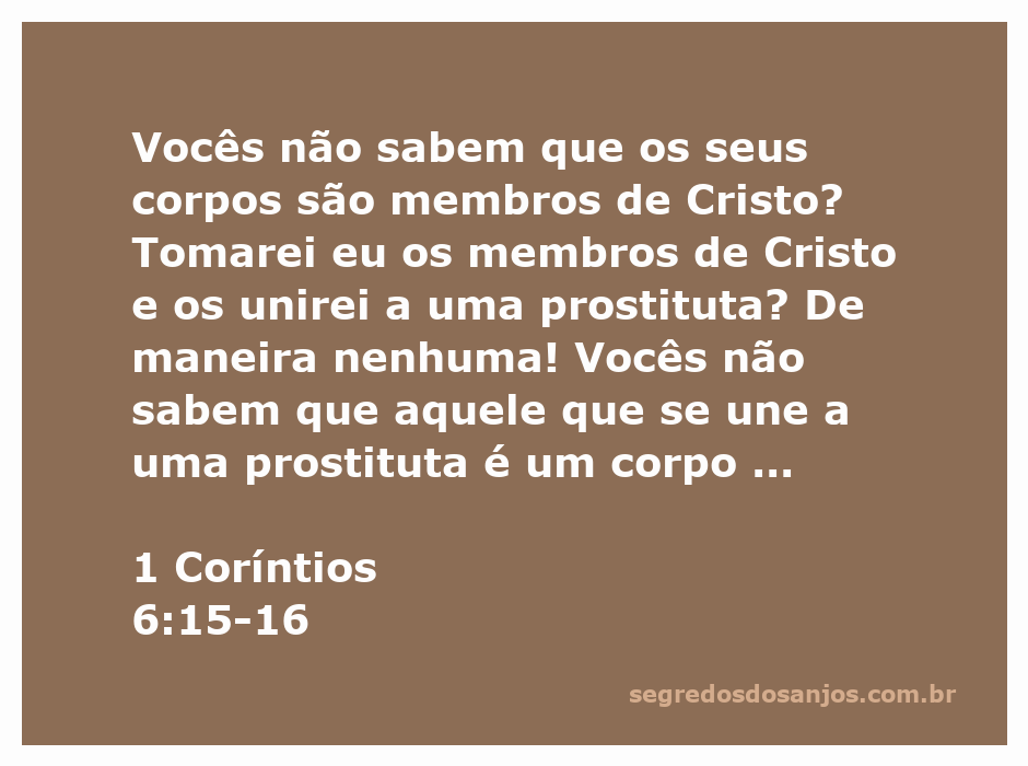 A imagem ilustra a união espiritual e física entre os corpos, representando a mensagem de 1 Coríntios 6:15-16 sobre a santidade do corpo como membro de Cristo.