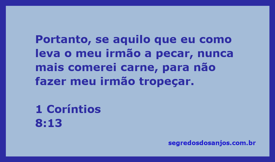 Imagem representativa de 1 Coríntios 8:13, destacando a importância do cuidado com os outros na alimentação.