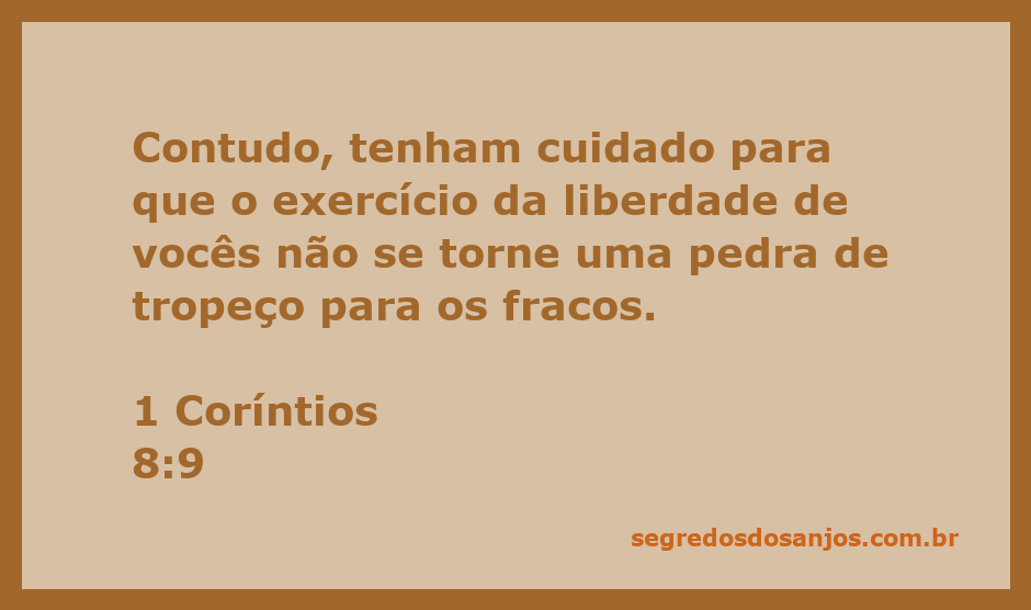 Imagem representativa da liberdade cristã e suas responsabilidades, inspirada em 1 Coríntios 8:9.