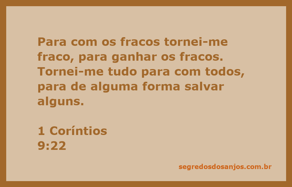 Imagem representando 1 Coríntios 9:22, onde uma pessoa se adapta para ajudar os fracos.