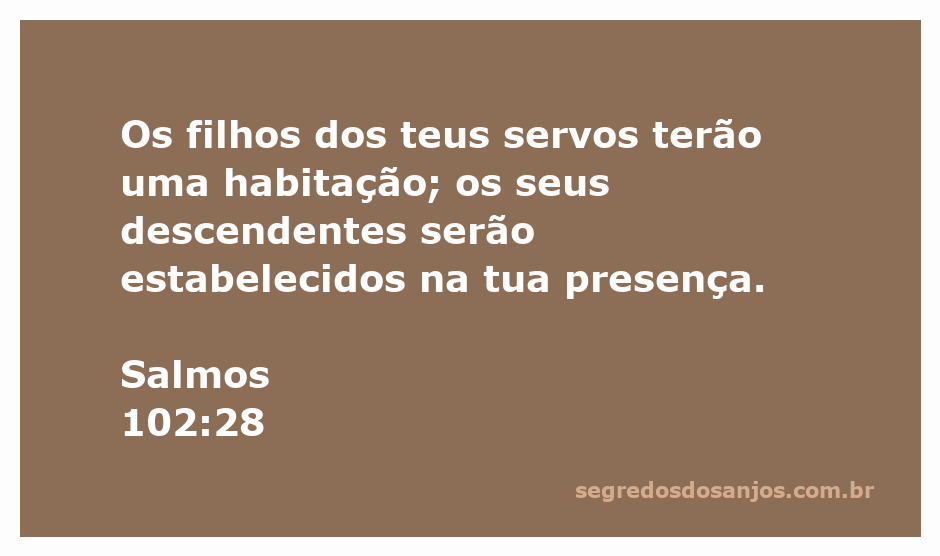 Ilustração dos filhos dos servos de Deus estabelecidos na Sua presença, representando a continuidade da fé e da proteção divina.