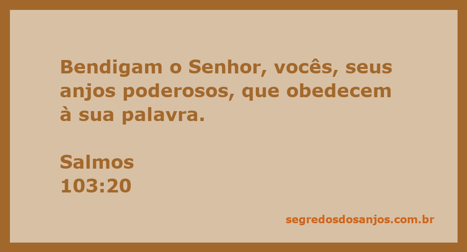 Anjos poderosos louvando ao Senhor conforme Salmos 103:20