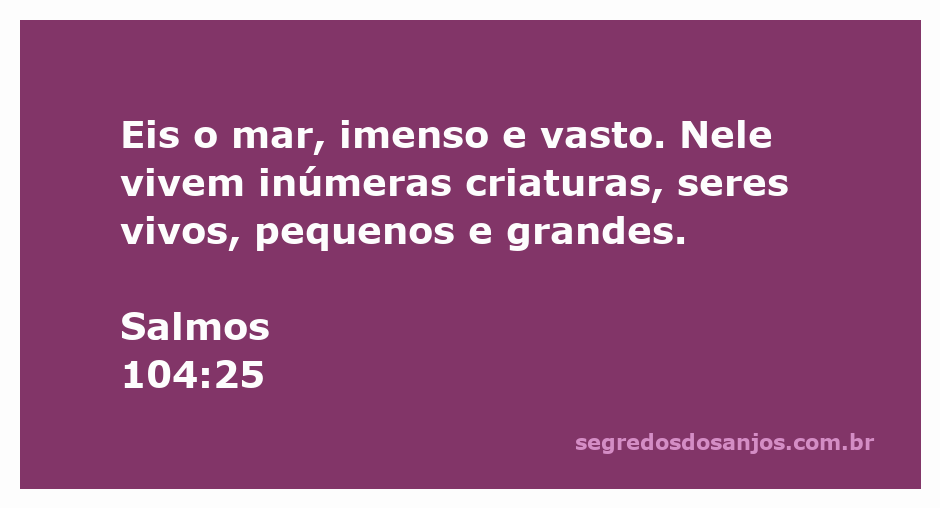 Uma representação do vasto mar, habitado por diversas criaturas submarinas, simbolizando a grandiosidade da criação divina.