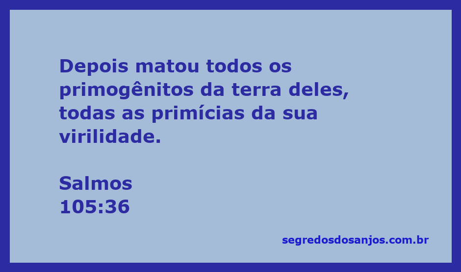 Ilustração da passagem Salmos 105:36 que retrata a destruição dos primogênitos na terra do Egito.
