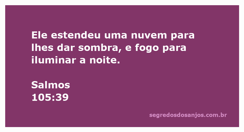 Imagem de uma nuvem sombreando o povo de Deus durante o dia e uma chama de fogo iluminando a noite, representando Salmos 105:39.