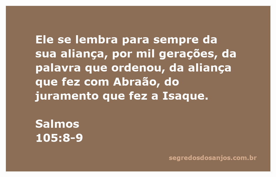 Imagem representando a aliança de Deus com Abraão e Isaque conforme Salmos 105:8-9.