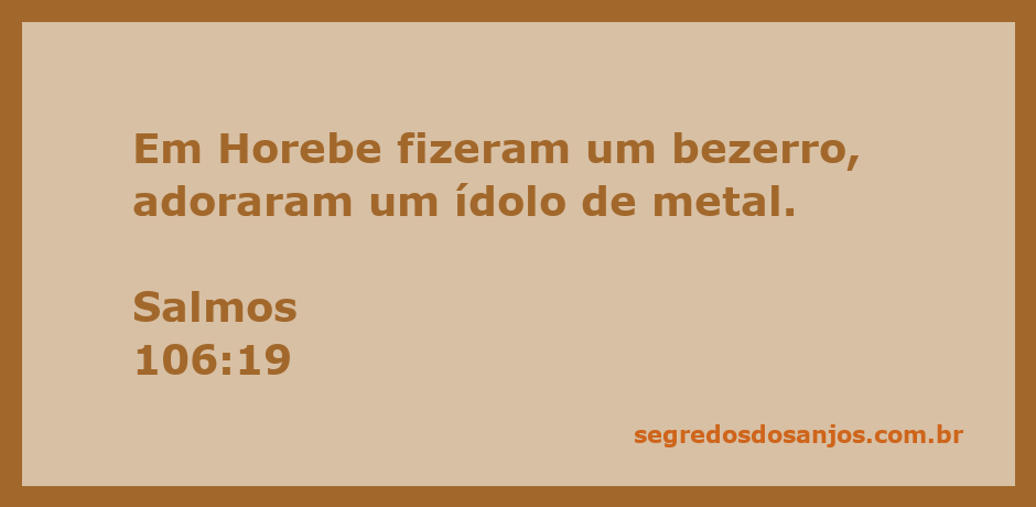 Imagem de um bezerro de metal simbolizando a adoração ao ídolo em Horebe, conforme mencionado em Salmos 106:19.
