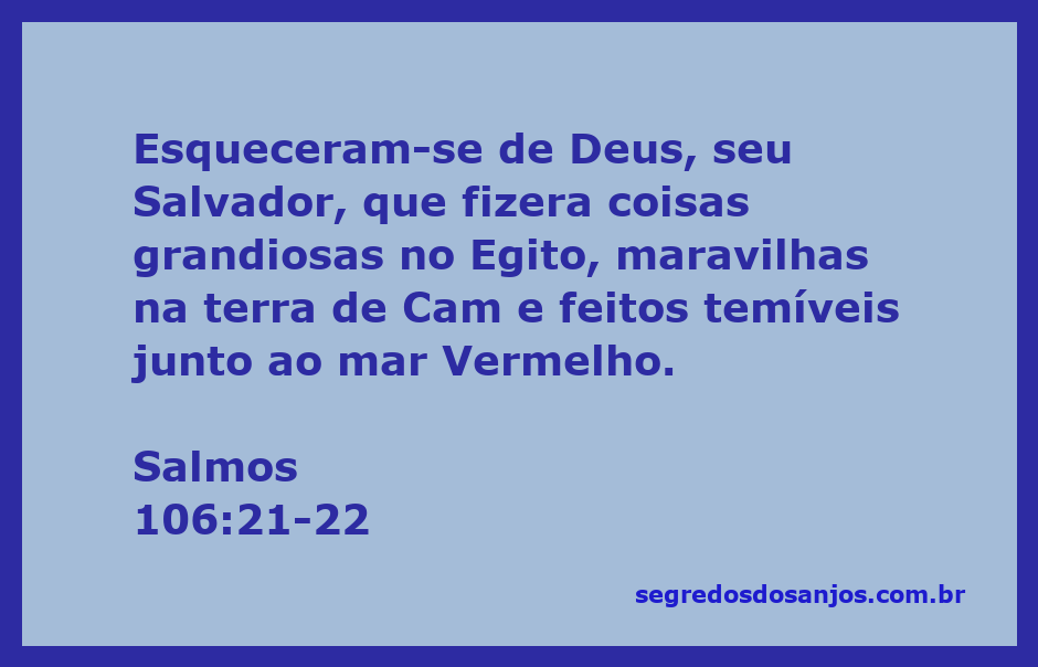 Imagem representando o povo de Israel esquecendo as maravilhas de Deus no Egito.