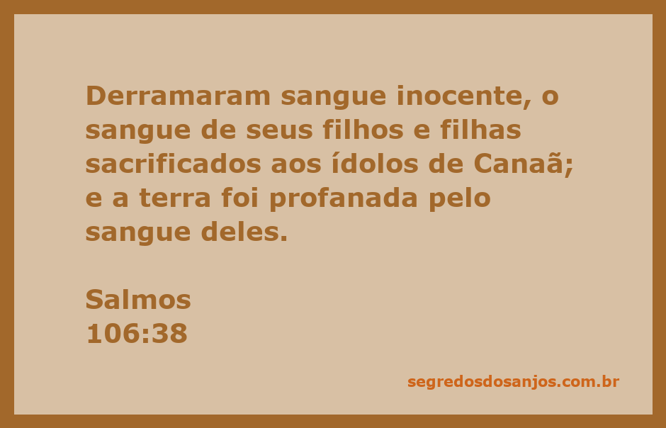 Representação artística do sacrifício de crianças aos ídolos em Canaã, simbolizando a profanação da terra.